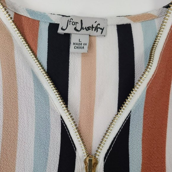 J for Justify Women's Dress Grated Multicolor Cap Sleeves Earth Tones Blouson - Picture 5 of 11